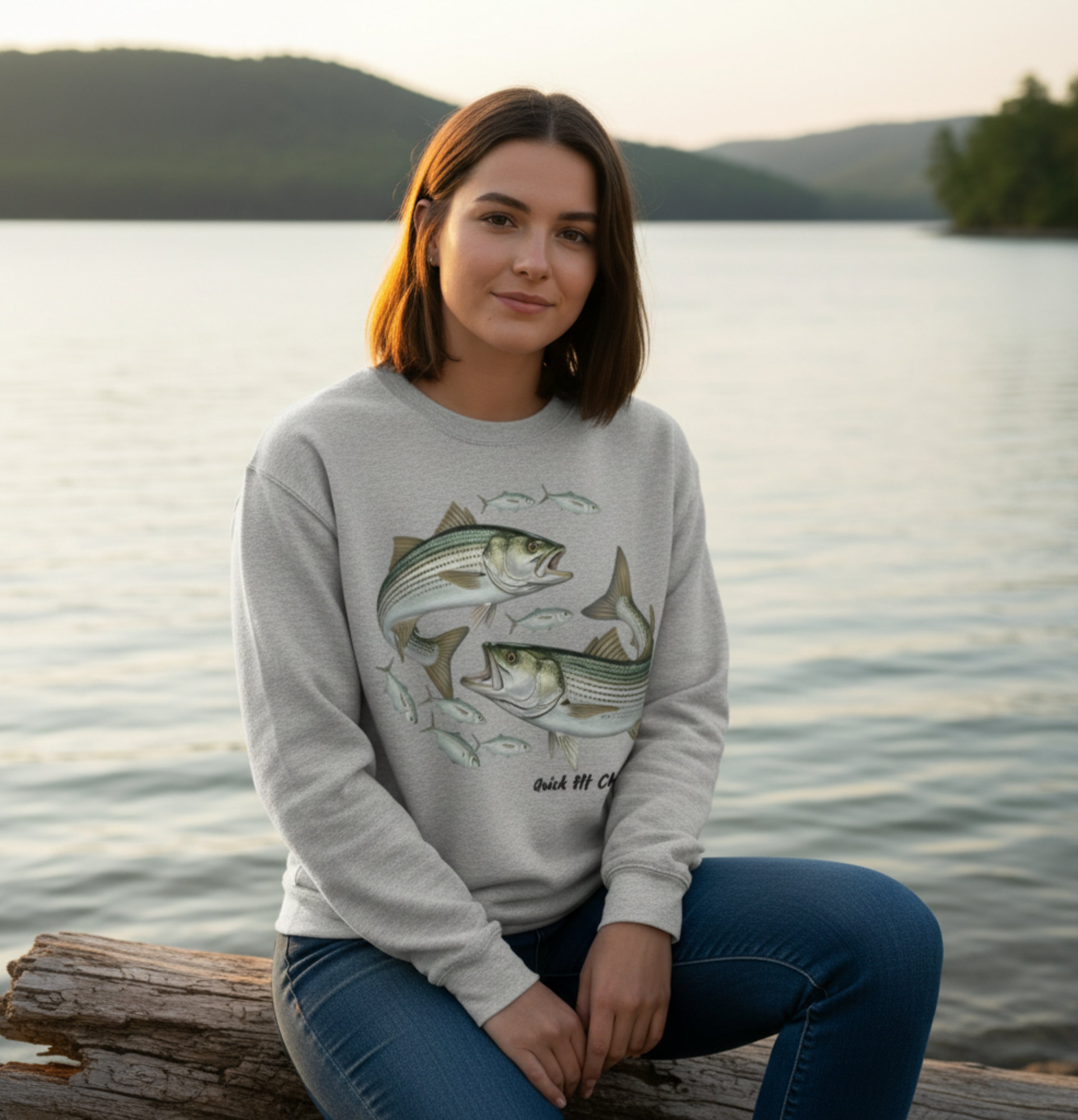 Raystown Striper Crew Neck Sweatshirt